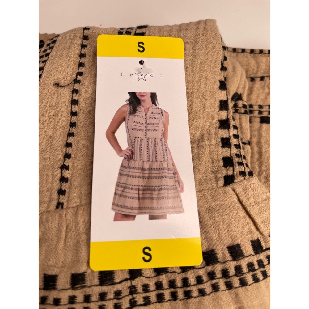 NWT Women's Tan FEVER Cotton Sleeveless Summer Dress Small